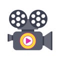 Movie Camera Stand icon. Retro movie camera, camcorder. Royalty Free Stock Photo