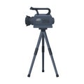 Movie camera on a tripod. Making a movie single icon in cartoon style vector symbol stock illustration web. Royalty Free Stock Photo