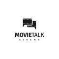 Movie chat logo, Negative films with Bubble Chat logo design