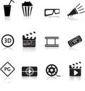 Movie and cinema icon set