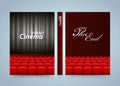 Movie cinema premiere poster design. Banner film book. A4 size paper, Template design element, Vector background Royalty Free Stock Photo