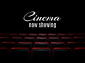 Movie cinema premiere poster design with red seats. Vector background.