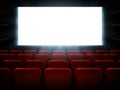 Movie cinema premiere poster design with white screen. Vector background.