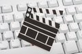 Movie clap board and keyboard Royalty Free Stock Photo