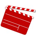 Movie clap board in red