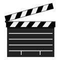 Movie Clapboard Flat Icon Isolated on White Royalty Free Stock Photo