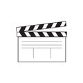 Movie clapper board, movie maker vector. Illustrator Royalty Free Stock Photo