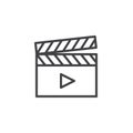 Movie Clapper board outline icon