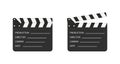 Movie clapper board. Slate of clapperboard. Director of film. take video with clapboard. movie clapper isolated. Action for