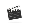 Movie clapper board. Slate of clapperboard. Director of film. take video with clapboard. Movie clapper isolated. Action for Royalty Free Stock Photo