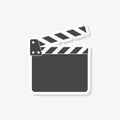 Movie Clapper, Film Flap sticker, simple vector icon