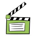 Movie clapper icon cartoon Royalty Free Stock Photo