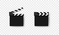 Movie clapper icon. Cinematography industry. Vector EPS 10. Isolated on transparent background