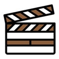 Movie clapper icon. Clapperboard, clapboard symbol. Film, cinema, director, cinematography signs. Film making, movie or video Royalty Free Stock Photo