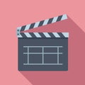 Movie clapper icon flat vector. Film board Royalty Free Stock Photo