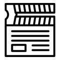 Movie clapper icon, outline style Royalty Free Stock Photo