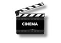 Movie clapper isolated on white. Black open clapperboard. Vector illustration. Video icon