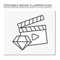 Movie clapper line icon