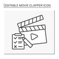 Movie clapper line icon