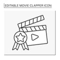 Movie clapper line icon