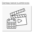 Movie clapper line icon