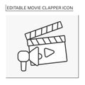 Movie clapper line icon