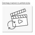 Movie clapper line icon