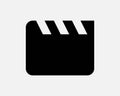 Movie Clapperboard Icon Film Cinema Video Clapboard Clap Board Action Scene Studio Media Entertainment Industry Vector Sign Symbol Royalty Free Stock Photo