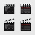 Movie clapperboard vector set