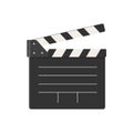 Movie clapperboard on white