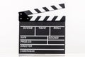 Movie clappers open and close isolated on white background. Shown slate board.Realistic movie clapperboard. Clapper board isolated Royalty Free Stock Photo