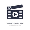 movie clip button icon on white background. Simple element illustration from Multimedia concept Royalty Free Stock Photo