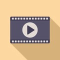 Movie clip icon flat vector. Video montage