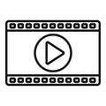 Movie clip icon outline vector. Video montage