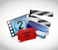 Movie concept and ticket illustration design Royalty Free Stock Photo