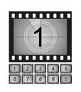Movie countdown frames set. Old film cinema timer count