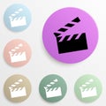 movie cracker badge color set. Simple glyph, flat vector of web icons for ui and ux, website or mobile application Royalty Free Stock Photo
