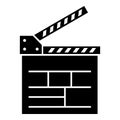 Movie cracker icon, simple black style