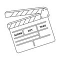 Movie cracker.Making movie single icon in outline style vector symbol stock illustration web. Royalty Free Stock Photo