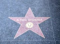 Movie director Alfred Hitchcock star on the sidewalk of the Avenue of Stars on Hollywood Boulevard in Los Angeles Royalty Free Stock Photo