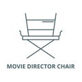 Movie director chair vector line icon, linear concept, outline sign, symbol Royalty Free Stock Photo