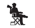 Movie Director Illustration with Silhouette Style