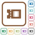 Movie discount coupon simple icons