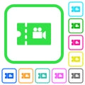 Movie discount coupon vivid colored flat icons