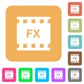 Movie effects rounded square flat icons
