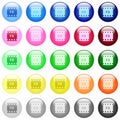 Movie effects icons in color glossy buttons