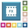 Movie effects white icons on edged square buttons