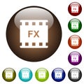 Movie effects color glass buttons