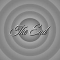 Movie ending screen with black and white gradient circles for your design Royalty Free Stock Photo