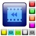 Movie fast backward color square buttons